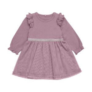 MINYMO NOEL BÉBÉ FILLE ROBE FESTIF ROSE/PRUNE