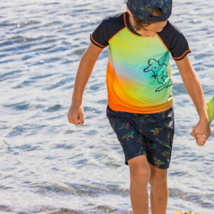 DEUX PAR DEUX PRINTEMPS 2023 MAILLOT DINOSAURES SHORT DE SURF NOIR (EN STOCK)