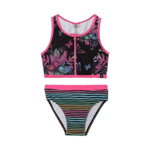 DEUX PAR DEUX PRINTEMPS 2023 MAILLOT ARC EN CIEL DEUX PIÈCES (EN STOCK)