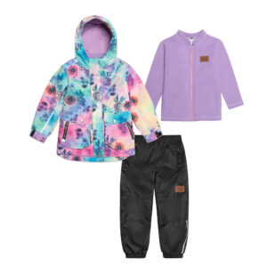 DEUX PAR DEUX PRINTEMPS 2023 MANTEAU ENSEMBLE 3 PIÈCES TIE DYE FLEURIT (EN STOCK)