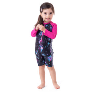 NANO PRINTEMPS 23 MAILLOT FILLE PAPILLON ACTIF UNE PIÈCE RASHGARD NOIR (EN STOCK)
