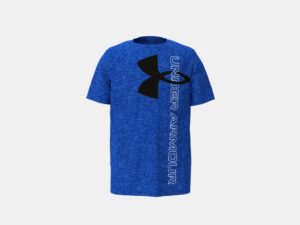 UNDER ARMOUR GARÇON t-shirt UA Tech™ Split Logo Hybrid pour garçon bleu logo noir