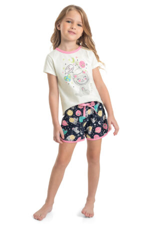 -QUIMBY PRINTEMPS FILLE PYJAMA MARINE ET BLANC