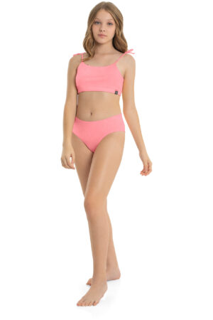 GLOSS PRINTEMPS. GRANDE FILLE MAILLOT ROSE 2 PIÈCES