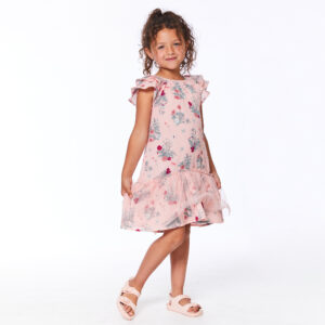 DEUX PAR DEUX PRINTEMPS 2023 FILLE FLEURS BOTANIQUES ROBE (EN STOCK)