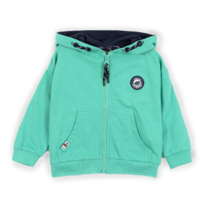 NANO PRINTEMPS 23 BÉBÉ GARÇON AMBIANCE DE PLAGE VESTE À CAPUCHON VERT (EN STOCK)