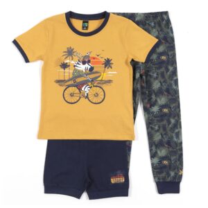 NANO PRINTEMPS 23 PYJAMA 3 PIÈCES JAUNE ET MARINE (EN STOCK)