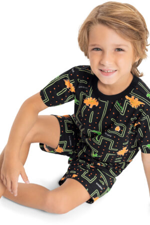 -QUIMBY PRINTEMPS GARÇON PYJAMA JEUX NOIR