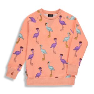 BIRDZ PRINTEMPS SWEAT FLAMANT CORAIL