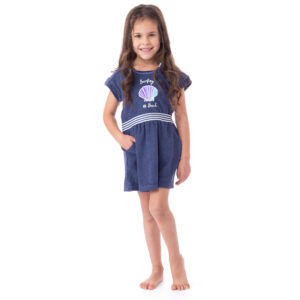 NANO PRINTEMPS 23 MAILLOT FILLE ROBE DE PLAGE MARINE  (EN STOCK)