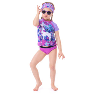 NANO PRINTEMPS 23 MAILLOT FILLE LICORNE DEUX PIÈCES RASHGARD (EN STOCK)