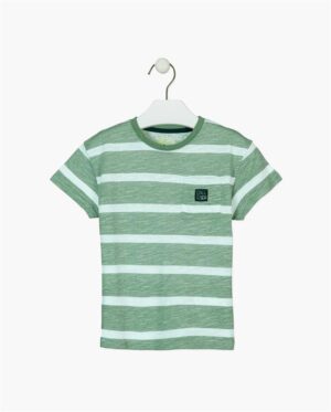 LOSAN PRINTEMPS 23 GARÇON T-SHIRT TURQUOISE RAYÉ 3 À 12 ANS