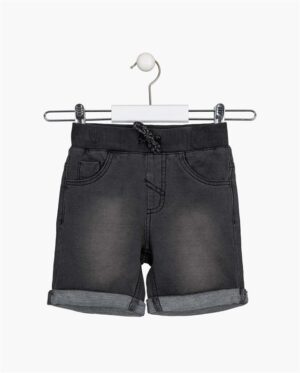 LOSAN PRINTEMPS GARÇON SHORT EN JEANS MOU NOIR 3 À 12 ANS