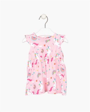 LOSAN PRINTEMPS 23 BÉBÉ FILLE ROBE LICORNE ROSE