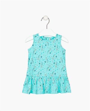 LOSAN PRINTEMPS 23 BÉBÉ FILLE ROBE ZEBRE TURQUOISE