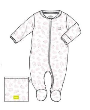 LOSAN PRINTEMPS 23 LAYETTE BÉBÉ FILLE PYJAMA ROSE PÂLE