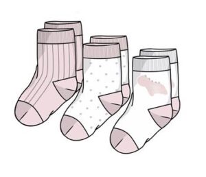 LOSAN PRINTEMPS 23 LAYETTE FILLE GARÇON CHAUSSETTES ROSE PÂLE