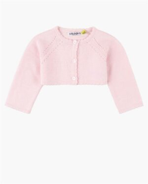 LOSAN PRINTEMPS 23 LAYETTE BÉBÉ FILLE CARDIGAN ROSE PÂLE