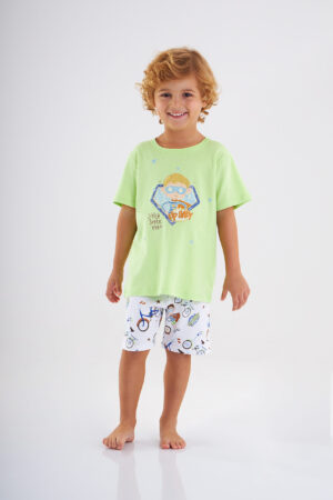 QUIMBY PRINTEMPS GARÇON PYJAMA SUPER HEROS VERT LIME