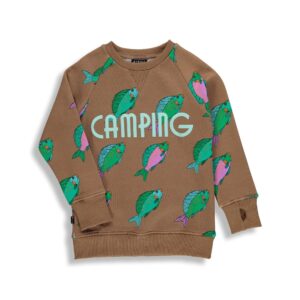 BIRDZ PRINTEMPS SWEAT CAMPING FISH SABLE
