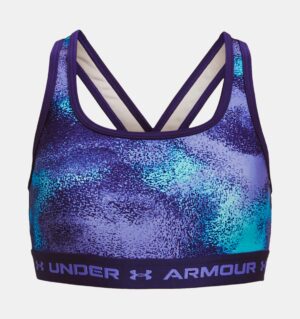 UNDER ARMOUR FILLE brallette Soutien-gorge de sport imprimé à dos croisé UA bleu sonar