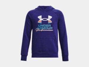 UNDER ARMOUR GARÇON Hoodie UA Rival Fleece bleu sonar