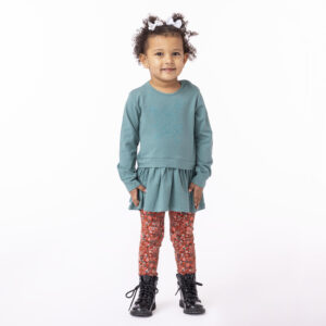 NANO AUTOMNE BÉBÉ FILLE FLEURI ENSEMBLE TUNIQUE ET LEGGING IMPRIMÉ