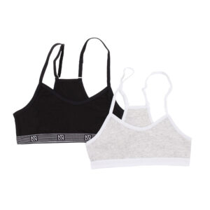 NANO SOUS-VÊTEMENTS BRALETTE, PAQUET DE 2 NOIR, GRIS