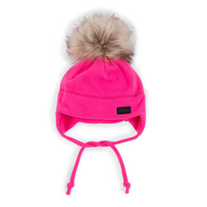 NANO AUTOMNE/HIVER 23 MICROPOLAIRE TUQUE FUSHIA AVEC CORDON (EN STOCK)