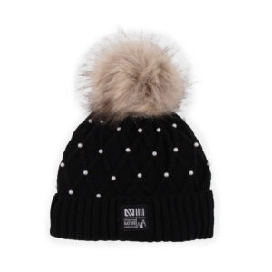NANO 23 HIVER TUQUE EN TRICOT DOUBLÉ POLAR NOIR (SANS CORDON) EN STOCK