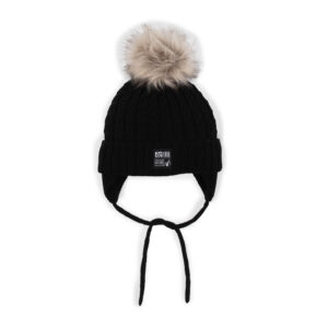 NANO HIVER TUQUE EN TRICOT DOUBLÉ POLAR LAURIE NOIR (EN STOCK)