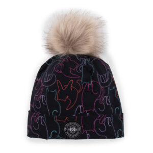 NANO AUTOMNE 23 TUQUE JERSEY/POLAR NOIR CHAT (SANS CORDON) EN STOCK