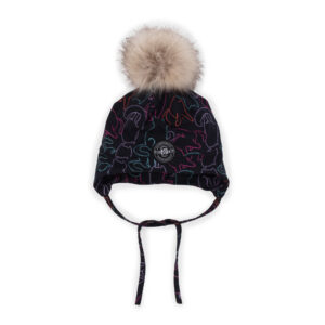 NANO AUTOMNE 23 TUQUE JERSEY/POLAR NOIR CHAT (AVEC CORDON) EN STOCK