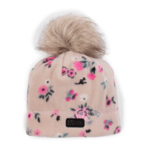 NANO AUTOMNE/HIVER 23 MICROPOLAIRE TUQUE BEIGE FLEURIT (SANS CORDON) EN STOCK