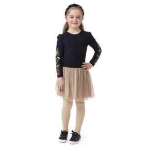 NANO NOEL 23 FILLE CÉLÉBRATION ET CONFÉTTIS ROBE NOIR ET OR