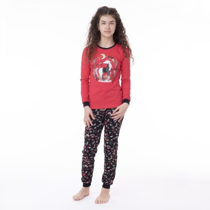 NANO NOEL 23 PYJAMA FILLE ROUGE LICORNE – Image 6