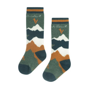 DEUX PAR DEUX HIVER  CHAUSSETTES VERT EN LAINE MERINO