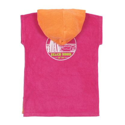 NANO ÉTÉ 24 MAILLOT FILLE PONCHO DE PLAGE À CAPUCHON FUSHIA (EN STOCK) – Image 3