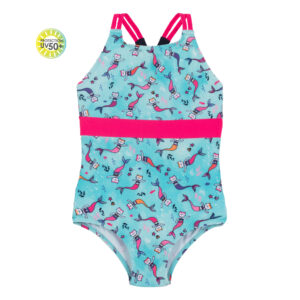NANO ÉTÉ 24 MAILLOT FILLE CHAT-SIRÈNES UNE PIÈCE TURQUOISE (EN STOCK)