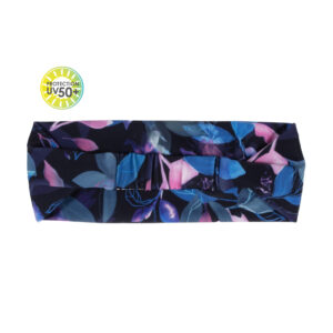 NANO ÉTÉ 24 MAILLOT FILLE FEUILLES BANDEAU ROSE PÂLE/MARINE (EN STOCK)