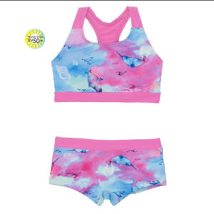 NANO ÉTÉ 24 MAILLOT FILLE COQUILLAGES DEUX PIÈCES TURQUOISE (EN STOCK)