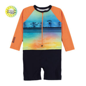 NANO ÉTÉ 24 MAILLOT GARÇON UNE PIÈCE 6 MOIS À 4 ANS ORANGE (EN STOCK)
