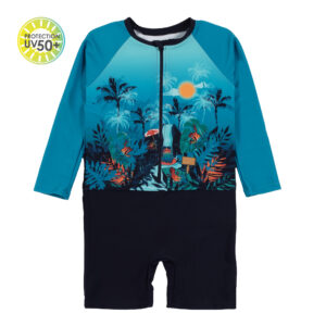 NANO ÉTÉ 24 MAILLOT GARÇON UNE PIÈCE 6 MOIS À 4 ANS TURQUOISE (EN STOCK)