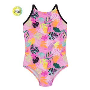 NANO ÉTÉ 24 MAILLOT FILLE CHATS COLORÉS UNE PIECE ROSE PÂLE (EN STOCK)