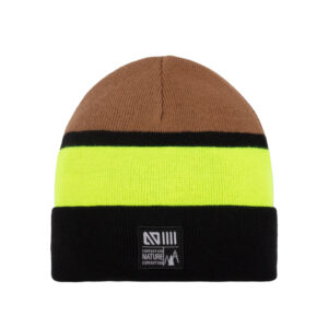 NANO PRINTEMPS 24 TUQUE EN TRICOT TAUPE/JAUNE (GAEL) (EN STOCK)