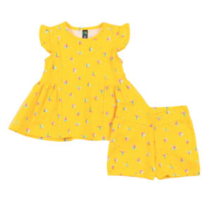 NANO ÉTÉ 24 BÉBÉ FILLE MAMAN, LES PETITS BATEAUX ENSEMBLE 2 PIÈCES JAUNE (EN STOCK)