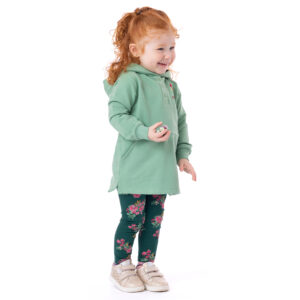 NANO AUTOMNE 24 MONET ET MOI TUNIQUE VERT À CAPUCHON