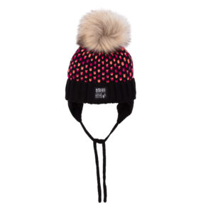 NANO HIVER 24 TUQUE TRICOT DOUBLÉ POLAR NOIR AMÉLIA