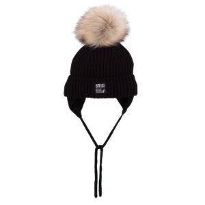 NANO HIVER 24 TUQUE TRICOT DOUBLÉ POLAR NOIR EVELYNE