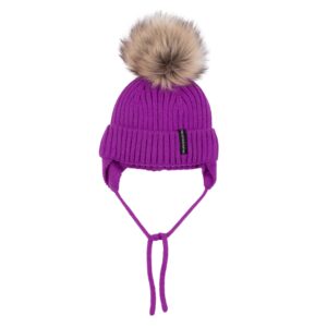 PELUCHE ET TARTINE HIVER 24 TUQUE À POMPON JUSTINE VIOLET